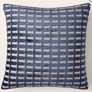 West Elm Cut Velvet Archways Pillow Cover Regal Blue 20x20